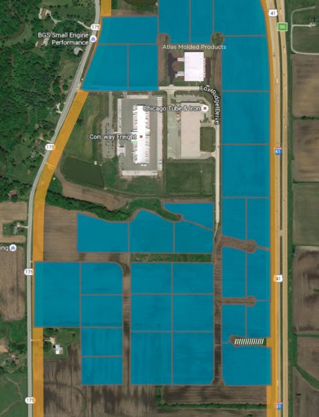 aerial map of Fox Ridge Business Park