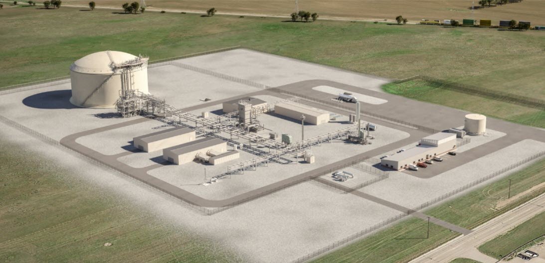 rendering of an LNG plant